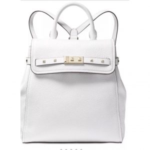 Michael Kors Addison Medium Pebble Leather Backpack Optic White
