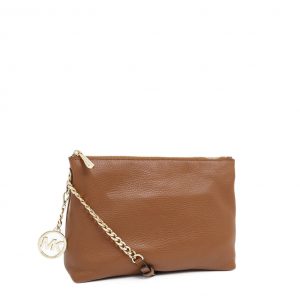 Michael Kors Jet Set Chain Medium Leather Top-Zip Messenger Bag Luggage