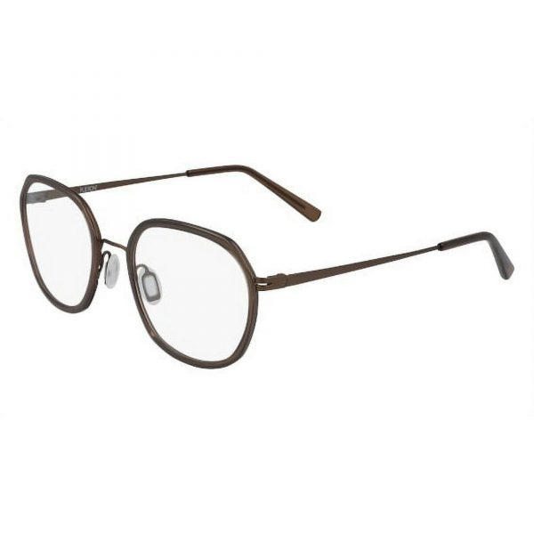 Flexon Women's W3021 Round 50mm Eyeglasses Frames Brown