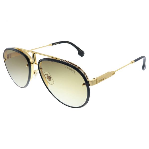 Carrera Unisex Aviator 58mm Gradient Pilot Sunglasses Black/Gold