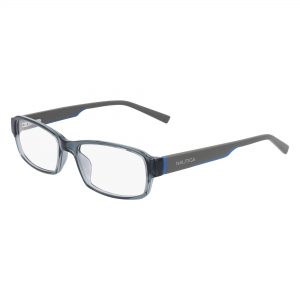 Nautica Men's Rectangular 54mm Eyeglasses Frames Crystal Gray