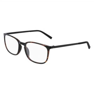 Flexon Men's EP8012 Rectangular 55mm Eyeglasses Frames Shiny Dark Tortoise