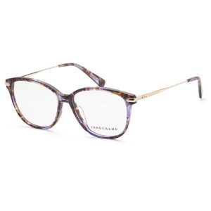 Longchamp Women's Square 53mm Eyeglasses Frames Crystal Purple Tortoise