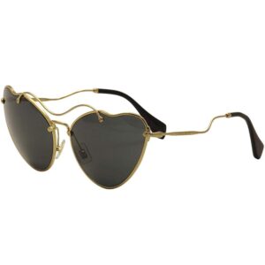 Miu Miu Women's Antique Round Gold Gray 65mm Sunglasses
