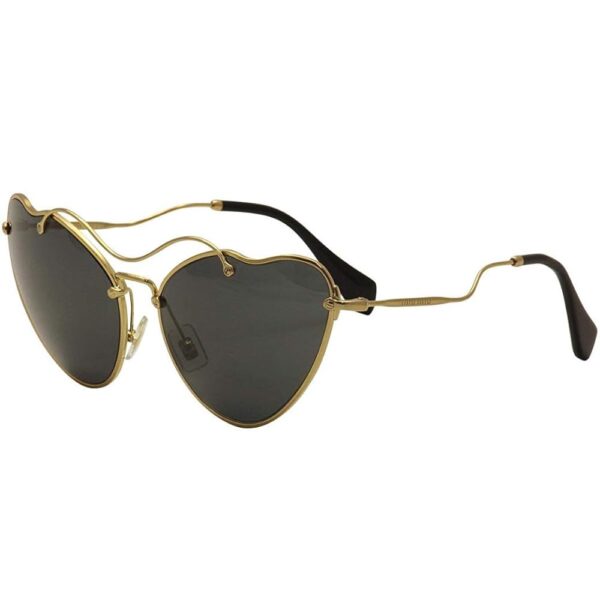 Miu Miu Women's Antique Round Gold Gray 65mm Sunglasses