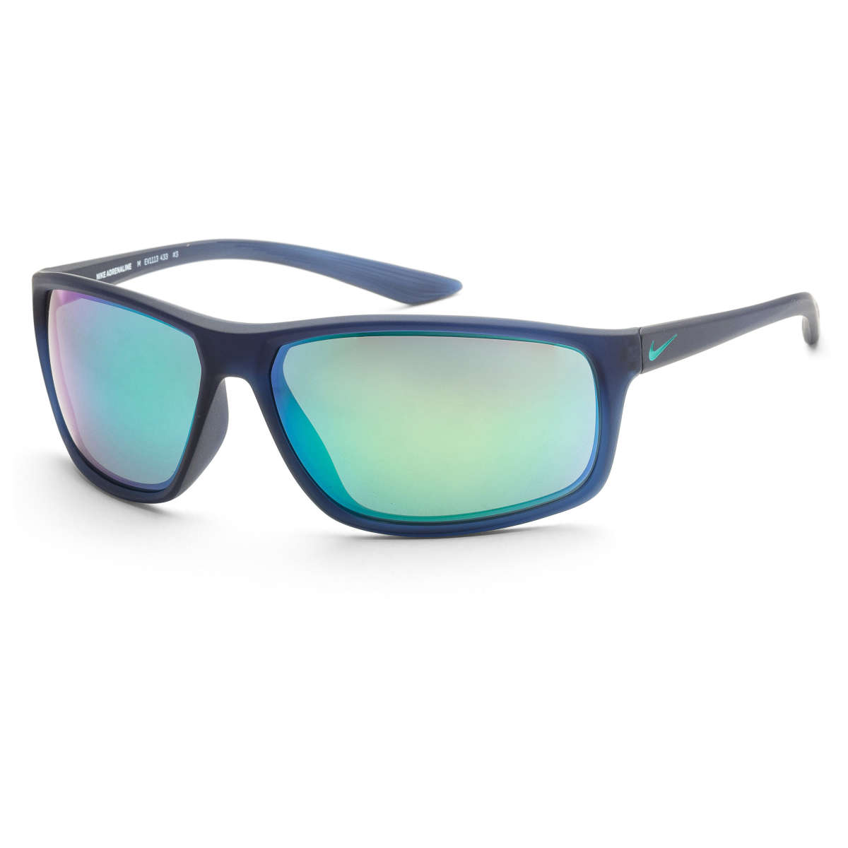 Nike Men's Adrenaline 66mm Mirrored Wrap Sunglasses Matte Navy