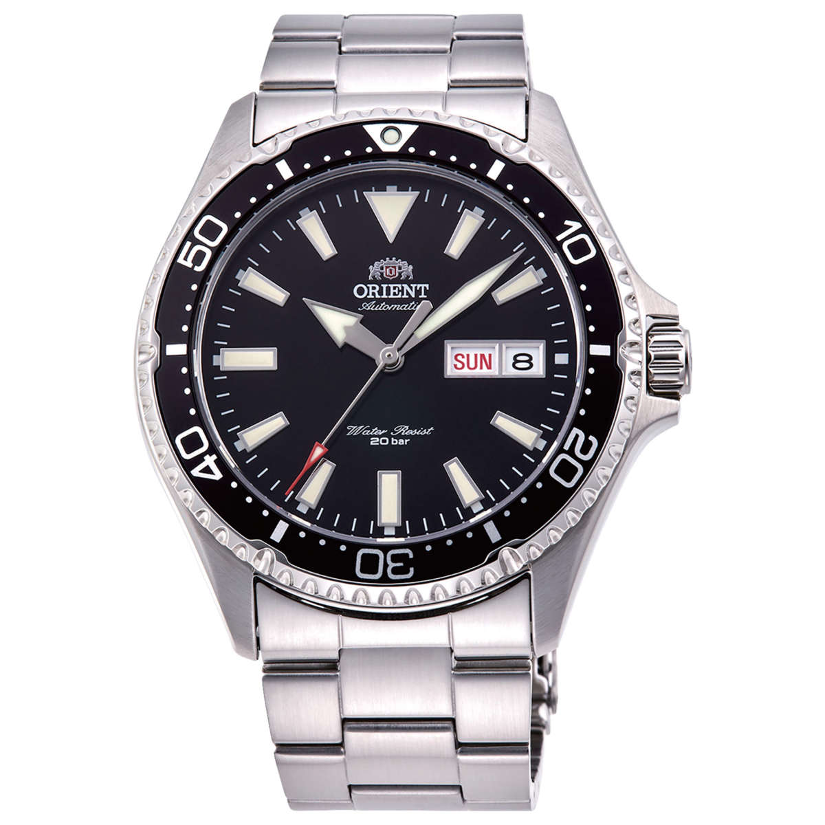 Orient Men's Kamasu Mako III Day Date Black Dial Automatic 42mm Watch