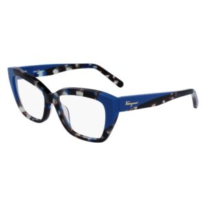 Ferragamo Women's Cat-Eye 53mm Eyeglasses Frames Blue Tortoise