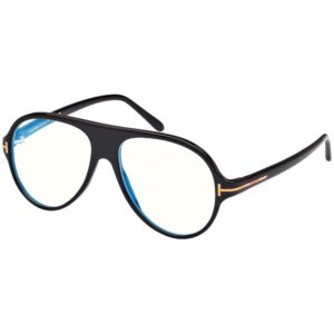 Tom Ford Men's Aviator Blue Block 53mm Eyeglasses Frames Black